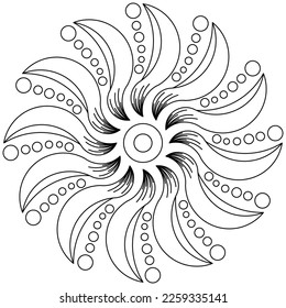 Mandala de lujo. Página de coloreado de Mandala. Página Coloraje para adultos. Página de terapia artística y coloración curativa de Mandalas. Mandala de fondo blanco.