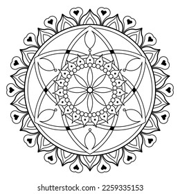 Luxury pattern mandala. Mandala coloring page. Adult Coloring Page. Mandalas art therapy and healing coloring page. Mandala  on white background.