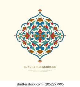 Luxury pattern on a beige background. Vector mandala template. Golden design elements. Traditional Turkish, Indian motifs. Great for fabric and textile, wallpaper, packaging or any desired idea.