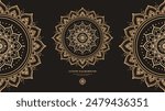 Luxury pattern on a black background. Vector mandala template. Golden design elements. Traditional Turkish, Indian motifs. Great for fabric and textile, wallpaper, packaging or any desired idea.