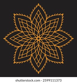 Luxury pattern on a black background. Vector mandala template. Golden design elements. Traditional Turkish, Indian motifs. Great for fabric and textile, wallpaper, packaging or any desired idea.