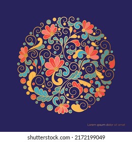 Luxury pattern on a blue background. Vector mandala template. Golden design elements. Traditional Turkish, Indian motifs. Great for fabric and textile, wallpaper, packaging or any desired idea.