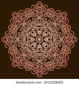 Luxusmuster auf Farbhintergrund. Vektor mandala Vorlage. Traditionelle türkische, indische Motive. Ideal für Gewebe und Textilien, Tapeten, Verpackungen oder jede erwünschte Idee. Vektorgrafik