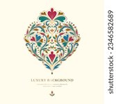Luxury pattern on a white background. Vector mandala template. Golden design elements. Traditional Turkish, Indian motifs. Great for fabric and textile, wallpaper, packaging or any desired idea.