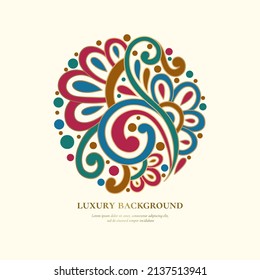 Luxury Pattern On A White Background. Vector Mandala Template. Golden Design Elements. Traditional Turkish, Indian Motifs. Great For Fabric And Textile, Wallpaper, Packaging Or Any Desired Idea.