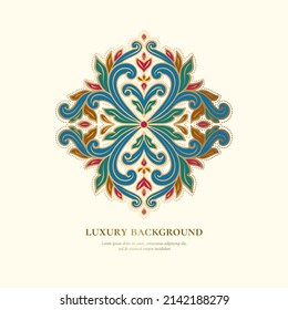 Luxury pattern on a white background. Vector mandala template. Golden design elements. Traditional Turkish, Indian motifs. Great for fabric and textile, wallpaper, packaging or any desired idea.