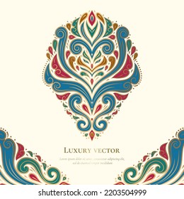 Luxury pattern on a white background. Vector mandala template. Golden design elements. Traditional Turkish, Indian motifs. Great for fabric and textile, wallpaper, packaging or any desired idea.