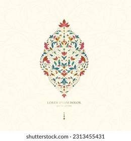 Lujo en un fondo blanco. Plantilla de mandala vectorial. Elementos de diseño dorados. Motivos tradicionales turcos e indios. Ideal para tejidos y textiles, papel pintado, embalaje o cualquier idea deseada.