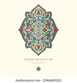 Lujo en un fondo blanco. Plantilla de mandala vectorial. Elementos de diseño dorados. Motivos tradicionales turcos e indios. Ideal para tejidos y textiles, papel pintado, embalaje o cualquier idea deseada.