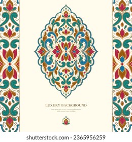 Luxusmuster auf weißem Hintergrund. Vektor mandala Vorlage. Goldene Designelemente. Traditionelle türkische, indische Motive. Ideal für Gewebe und Textilien, Tapeten, Verpackungen oder jede erwünschte Idee.
