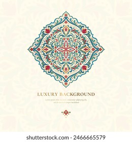 Luxury pattern on a white background. Vector mandala template. Golden design elements. Traditional Turkish, Indian motifs. Great for fabric and textile, wallpaper, packaging or any desired idea.