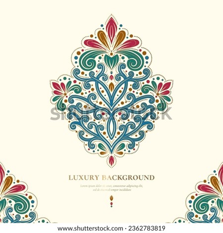 Luxury pattern on a white background. Vector mandala template. Golden design elements. Traditional Turkish, Indian motifs. Great for fabric and textile, wallpaper, packaging or any desired idea.