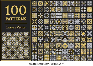 Luxury patterns with geometric ornaments. Vector set of Arabic seamless textures