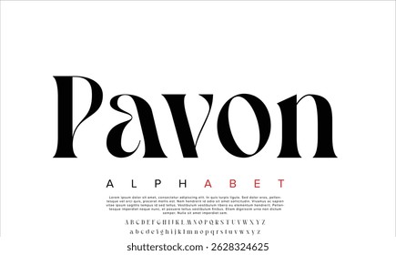 Luxury Pavon DEMO Bold  alphabet letters font for logo