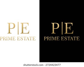 Luxury PE Monogram Logo Design for Real Estate and Premium Branding