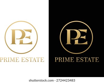Luxury PE Monogram Logo Design for Real Estate and Premium Branding