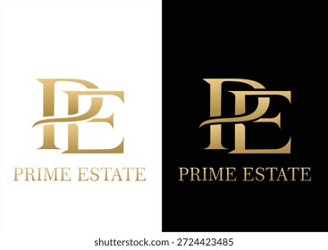 Luxury PE Monogram Logo Design for Real Estate and Premium Branding