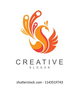 luxury peacock logo template