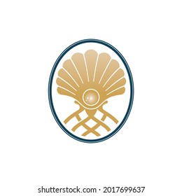 Luxury Pearl Shell Jewelry logo design template. Creative jawelry logo design inspiration. can be used as symbols, brand identity, company logo, icons, or others. 