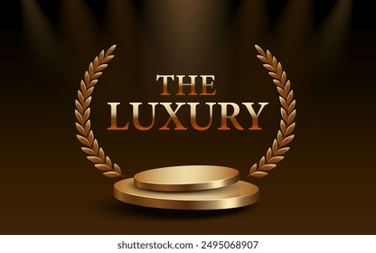 The luxury pedestal, banner victory podium, save the date, award event. Vector illustration
