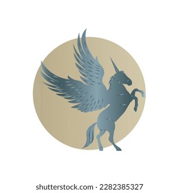 Luxury pegasus vector art illustration.