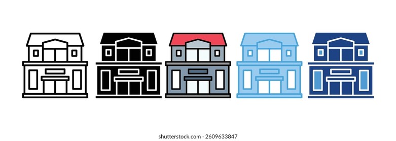 Luxury Penthouse Icon Set Multiple Style Collection