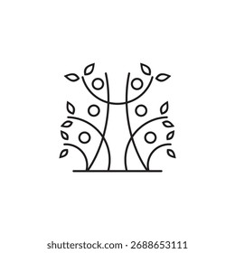 luxury peoples and tree element logo design vector with line style