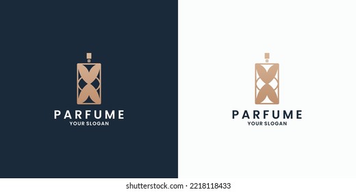 Luxury Perfume Bottle Logo Design With Flower