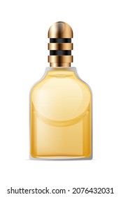 Luxury Perfume Bottle on white background, realistic vector illustration