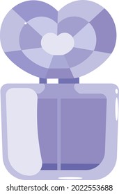 Botella de perfume de lujo objeto vector de color semiplano. Elemento de tamaño completo sobre blanco. Eligiendo un aroma único. Producto de fragancia aislado de dibujos animados modernos ilustración de diseño gráfico y animación