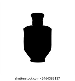 Luxury perfume bottle silhouette isolated on white background. Perfume bottle icon vector illustration design.
