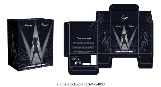 luxury perfume box design template and mockup box. Illustration vector