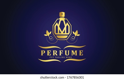 Luxury perfume design logo free vector