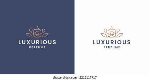 luxury perfume with leaf logo design