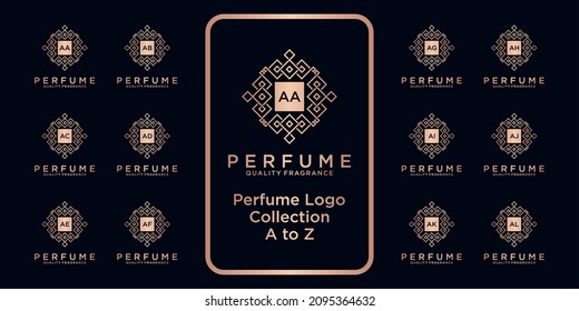 luxury perfume logo collection with initial concept.
