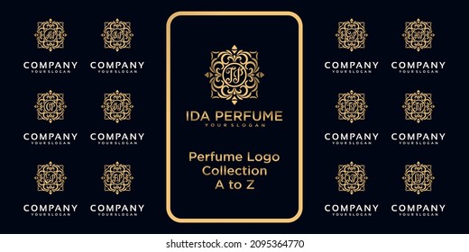 colección de logotipo de perfume de lujo con concepto inicial.