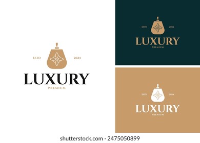 Luxury perfume logo design template vector illustration idea