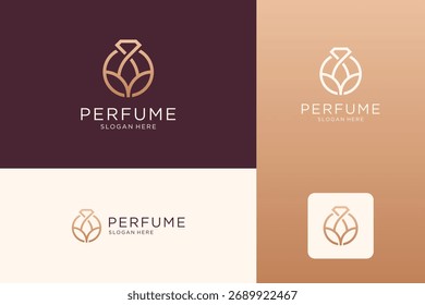 Luxury perfume logo design template.