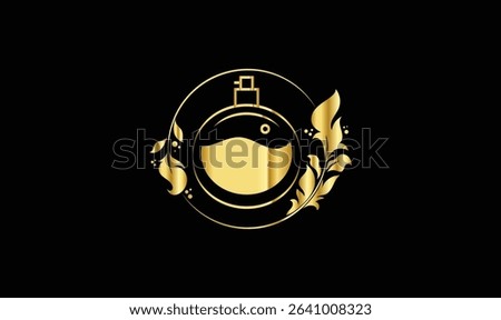 Luxury perfume logo, Icon vector