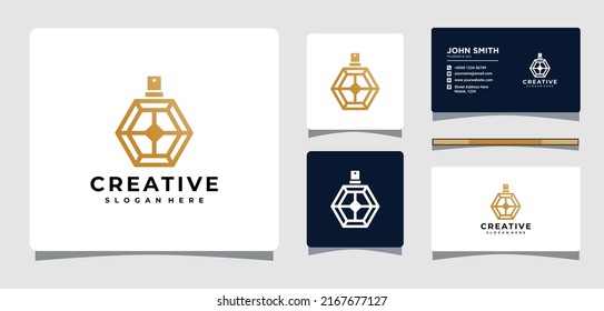 Luxury Perfume Logo Template With Business Card Design Inspiration