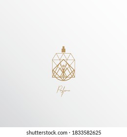 luxury perfume logos, inspirational logos from geometric, diamond and crown can be used for cosmetics spray beauty fragrance business, perfume.