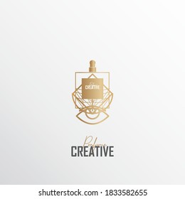 luxury perfume logos, inspirational logos from geometric, diamond and crown can be used for cosmetics spray beauty fragrance business, perfume.