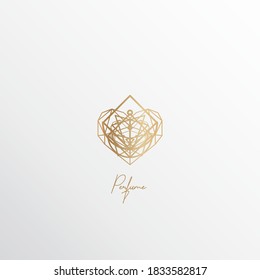luxury perfume logos, inspirational logos from geometric, diamond and crown can be used for cosmetics spray beauty fragrance business, perfume.
