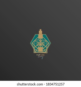 luxury perfume logos, inspirational logos from geometric, diamond and crown can be used for cosmetics spray beauty fragrance business, perfume.