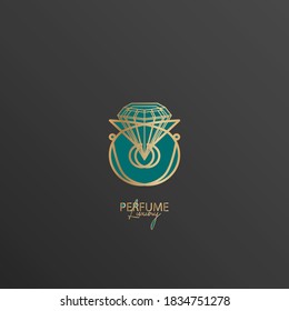 luxury perfume logos, inspirational logos from geometric, diamond and crown can be used for cosmetics spray beauty fragrance business, perfume.