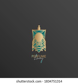 luxury perfume logos, inspirational logos from geometric, diamond and crown can be used for cosmetics spray beauty fragrance business, perfume.