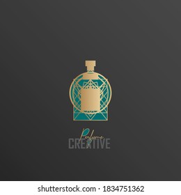 luxury perfume logos, inspirational logos from geometric, diamond and crown can be used for cosmetics spray beauty fragrance business, perfume.