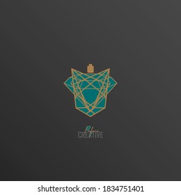 luxury perfume logos, inspirational logos from geometric, diamond and crown can be used for cosmetics spray beauty fragrance business, perfume.