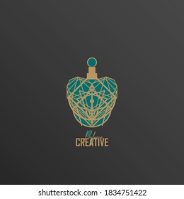 luxury perfume logos, inspirational logos from geometric, diamond and crown can be used for cosmetics spray beauty fragrance business, perfume.