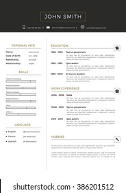 Luxury personal vector resume - cv template